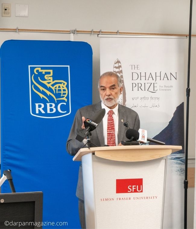 Barj Dhahan the founder of the prize says a few words 